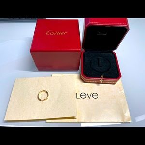 Cartier 18K Rose Gold slim Love ring includes Cartier box and certificate.